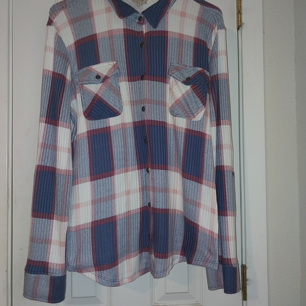 Como Vintage Blue and Red Striped Shirt